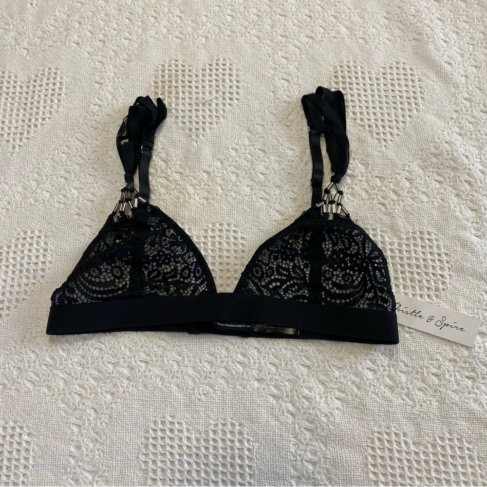 Thistle & Spire Lacey and Beaded Bralette (S)